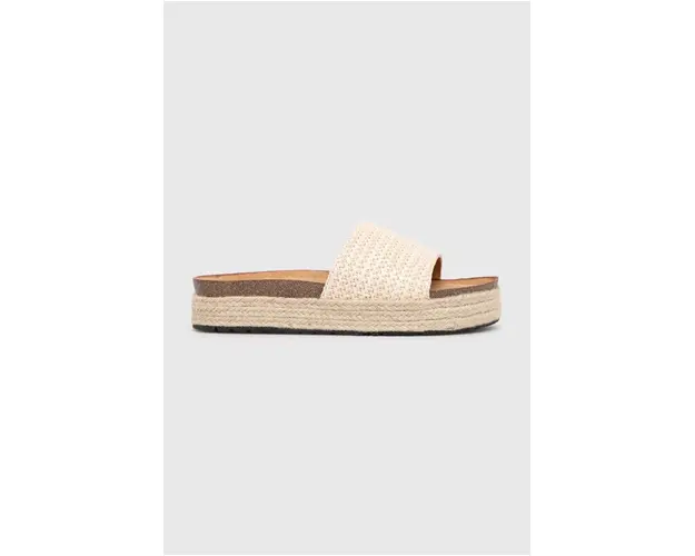 Answear Lab papuci femei, culoarea bej, cu platforma