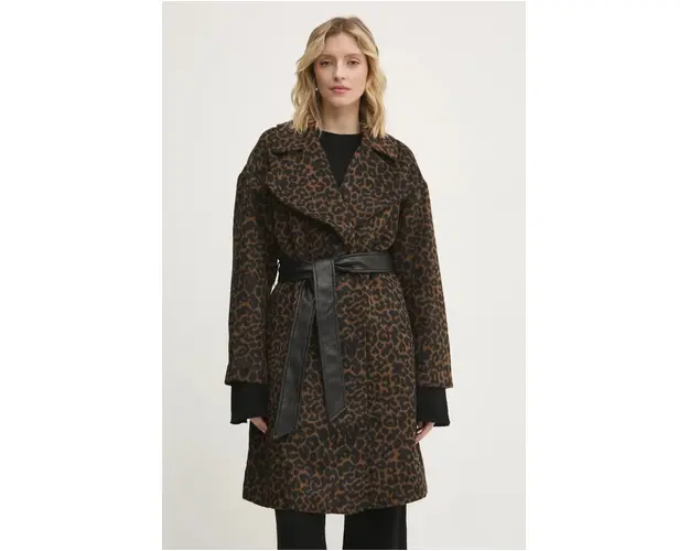 Answear Lab palton femei, culoarea negru, de tranzitie