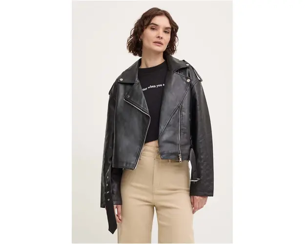 Answear Lab geaca ramones femei, culoarea negru, de tranzitie