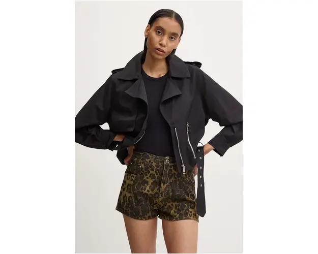 Answear Lab geaca femei, culoarea negru, de tranzitie