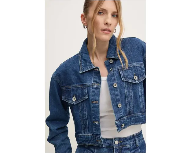 Answear Lab geaca jeans femei, de tranzitie, oversize