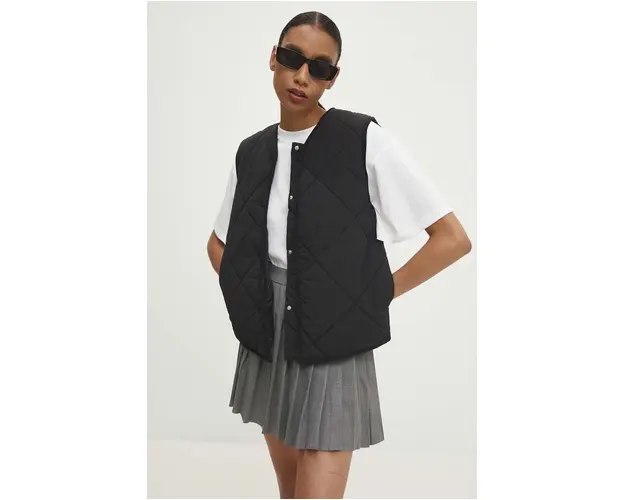 Answear Lab vesta femei, culoarea negru, de tranzitie