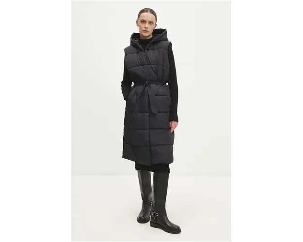 Answear Lab vesta femei, culoarea negru, de iarna