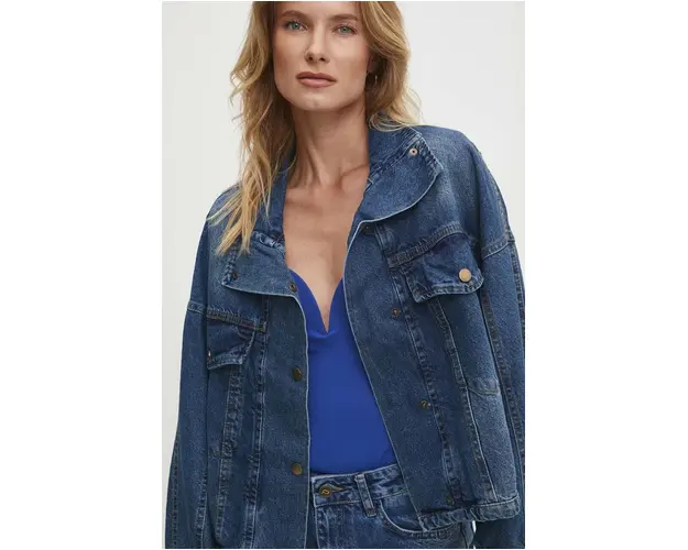Answear Lab geaca jeans femei, de tranzitie, oversize