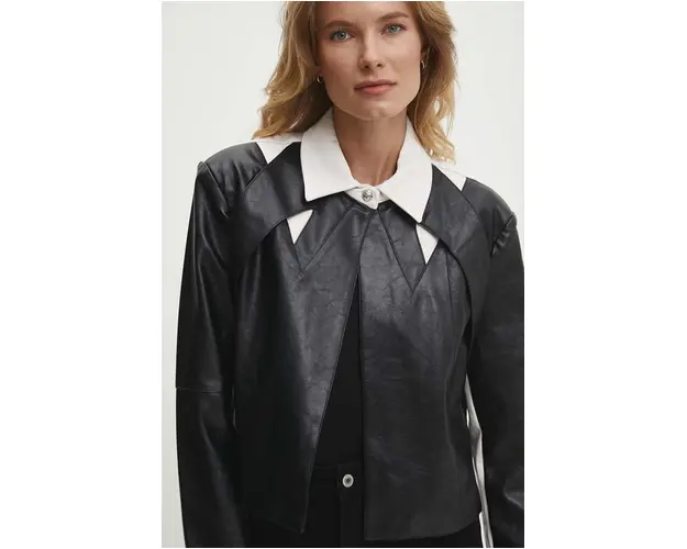 Answear Lab geaca femei, culoarea negru, de tranzitie