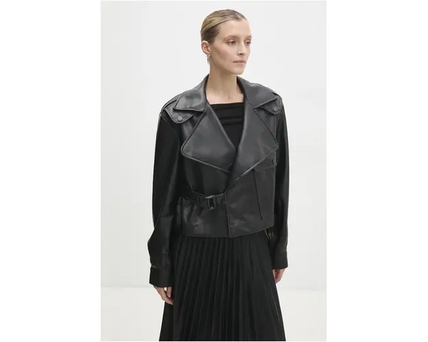 Answear Lab geaca femei, culoarea negru, de tranzitie, oversize
