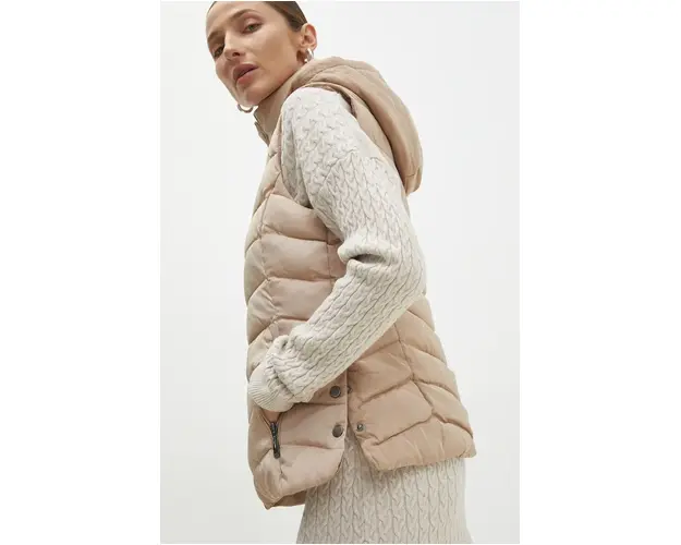 Answear Lab vesta femei, culoarea bej, de tranzitie