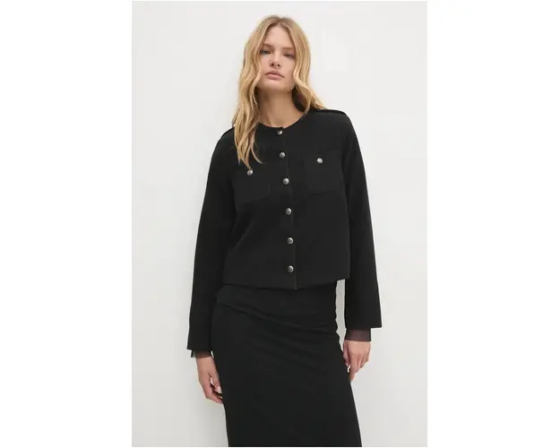 Answear Lab geaca femei, culoarea negru, de tranzitie