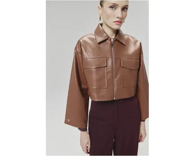 Answear Lab geaca femei, culoarea maro, de tranzitie