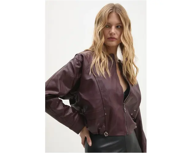 Answear Lab geaca femei, culoarea violet, de tranzitie