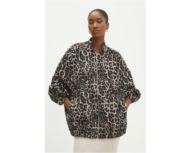 Answear Lab geaca femei, culoarea negru, de tranzitie, oversize