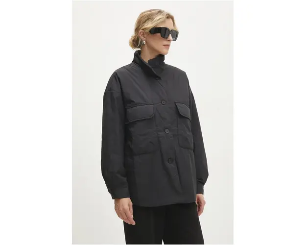 Answear Lab geaca femei, culoarea negru, de tranzitie, oversize