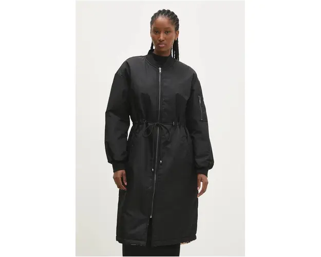 Answear Lab geaca cu doua fete femei, culoarea negru, de tranzitie, oversize
