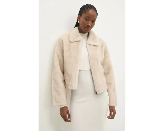 Answear Lab geaca femei, culoarea bej, de tranzitie, oversize