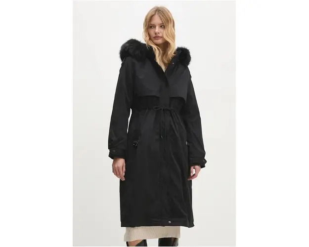 Answear Lab hanorac femei, culoarea negru, de iarna