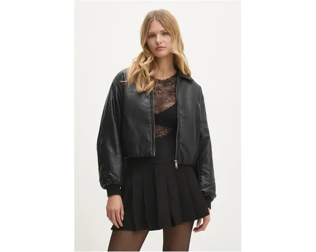 Answear Lab geaca femei, culoarea negru, de tranzitie