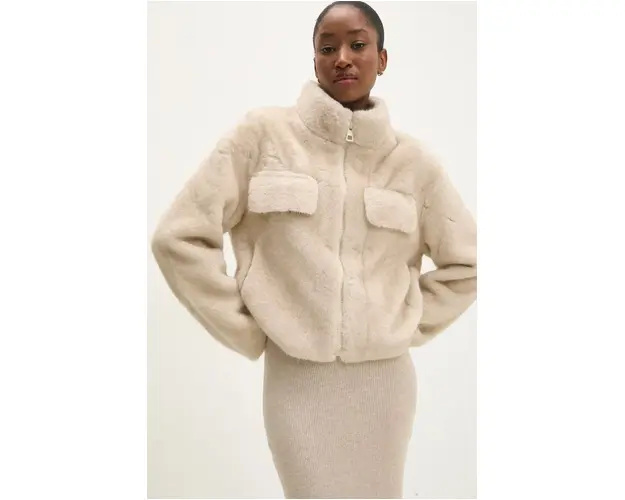 Answear Lab geaca femei, culoarea bej, de tranzitie, oversize