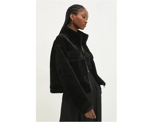 Answear Lab geaca femei, culoarea negru, de tranzitie, oversize