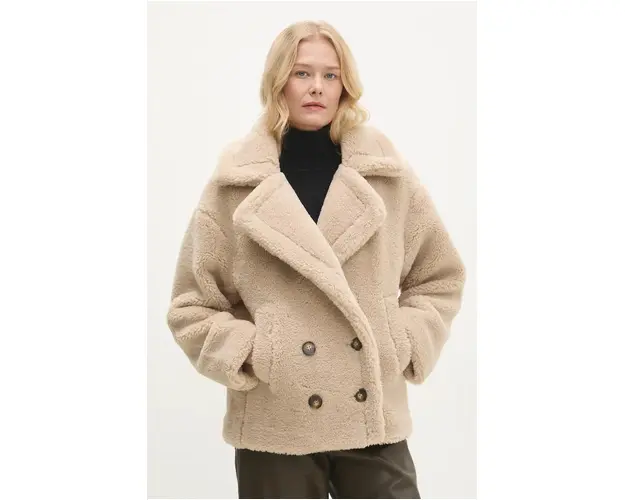 Answear Lab geaca femei, culoarea bej, de tranzitie, oversize