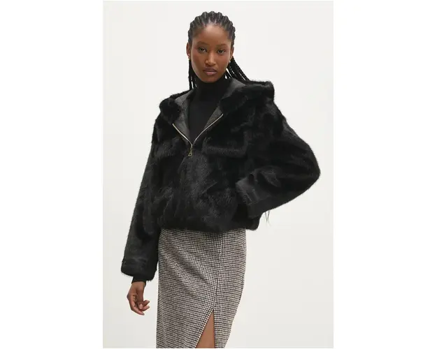 Answear Lab geaca femei, culoarea negru, de tranzitie