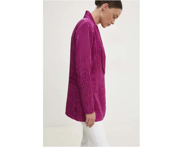 Answear Lab sacou culoarea roz, un singur rand de nasturi, modelator