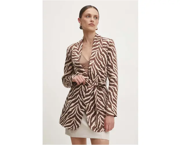 Answear Lab sacou culoarea maro, un singur rand de nasturi, modelator