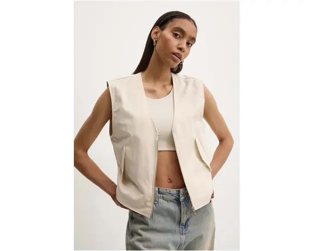 Answear Lab vesta culoarea bej, de tranzitie
