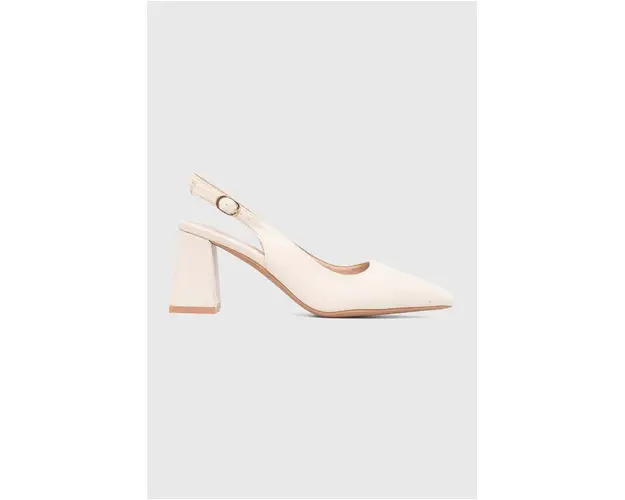 Answear Lab pumps culoarea bej, cu toc drept, cu toc deschis