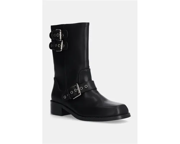Answear Lab botine femei, culoarea negru, cu toc plat