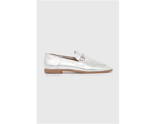 Answear Lab mocasini femei, culoarea argintiu, cu toc plat