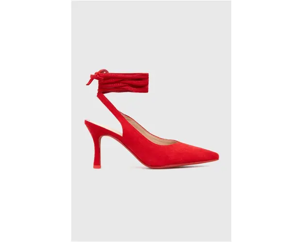 Answear Lab pantofi cu toc culoarea rosu