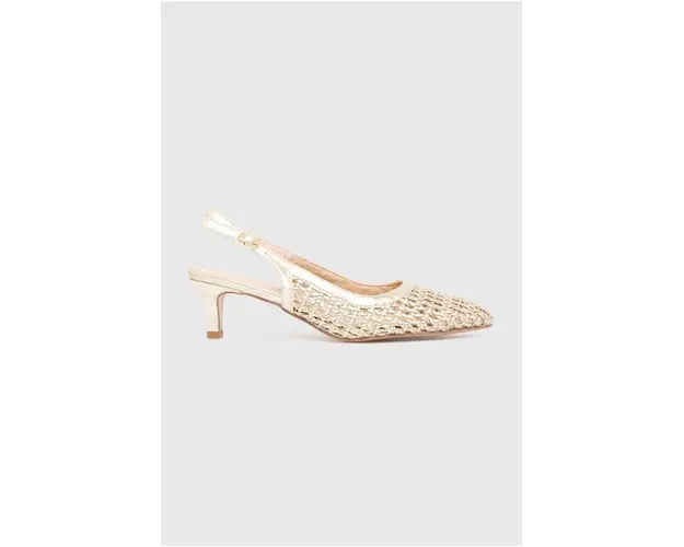 Answear Lab pantofi cu toc culoarea auriu