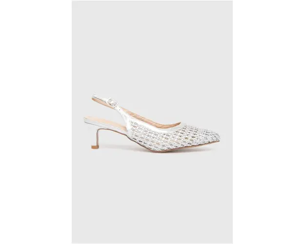 Answear Lab pantofi cu toc culoarea argintiu