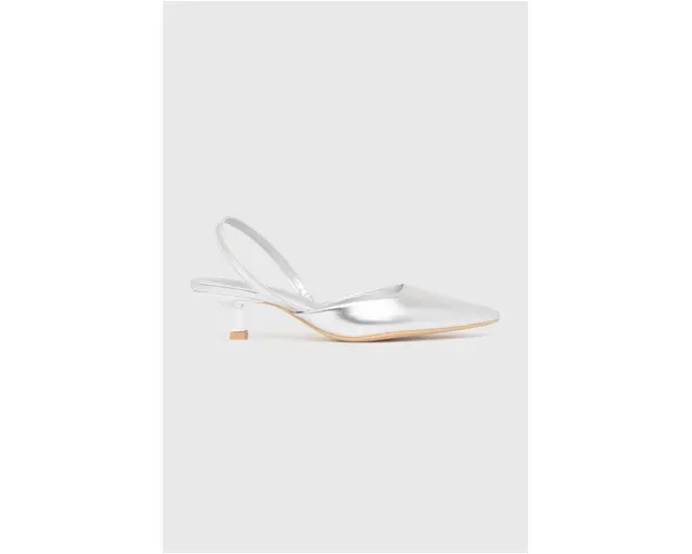 Answear Lab pantofi cu toc culoarea argintiu
