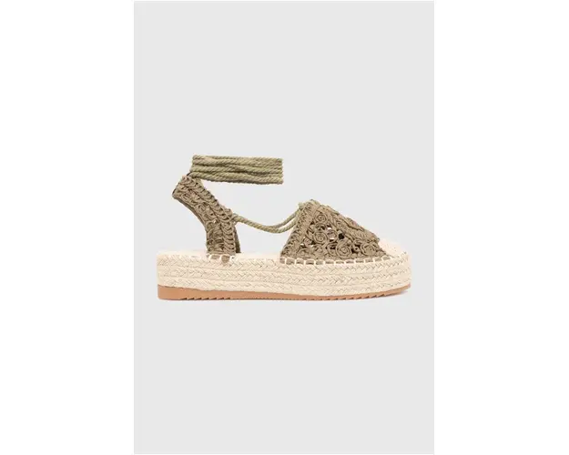 Answear Lab espadrile femei, culoarea verde, cu platforma