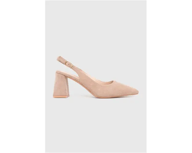 Answear Lab pumps culoarea bej, cu toc drept, cu toc deschis