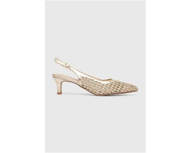 Answear Lab pantofi cu toc culoarea auriu