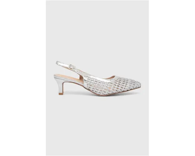 Answear Lab pantofi cu toc culoarea argintiu