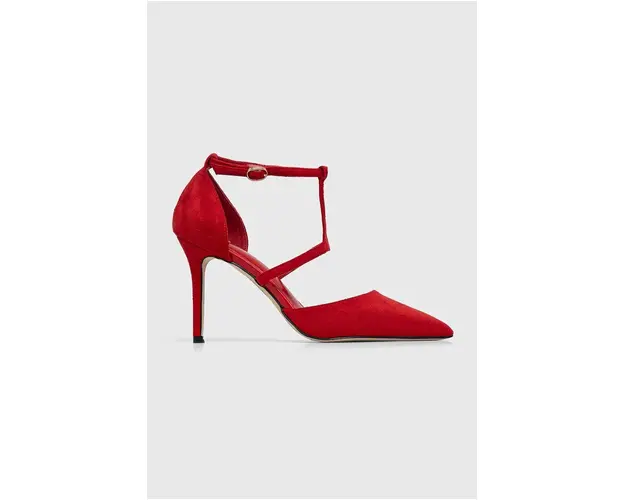 Answear Lab pantofi cu toc culoarea rosu