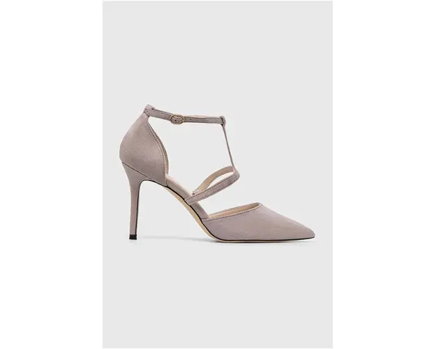 Answear Lab pantofi cu toc culoarea gri