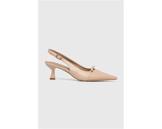 Answear Lab pantofi cu toc culoarea bej