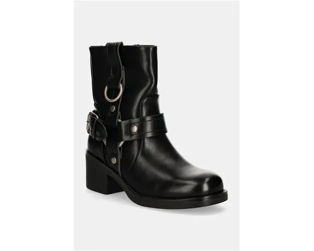 Answear Lab botine femei, culoarea negru, cu toc drept, izolare usoara