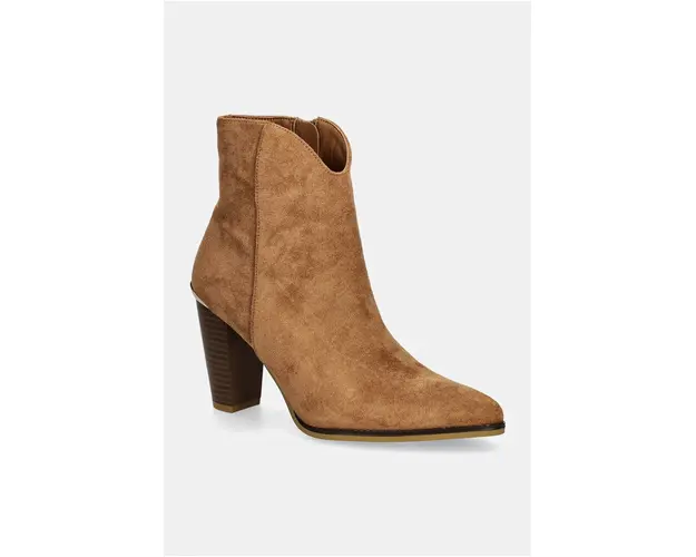Answear Lab botine femei, culoarea bej, cu toc drept