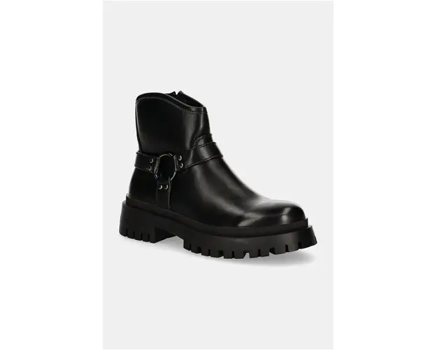 Answear Lab botine femei, culoarea negru, cu platforma, izolare usoara