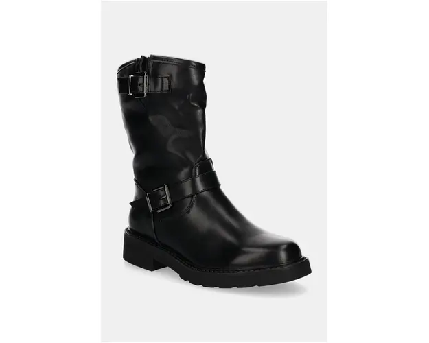 Answear Lab botine femei, culoarea negru, cu toc plat