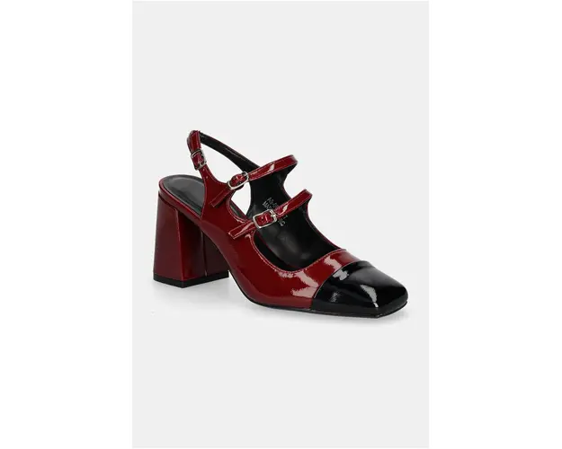 Answear Lab pumps culoarea rosu, cu toc drept, cu toc deschis