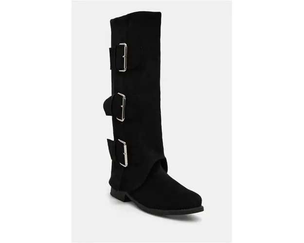 Answear Lab cizme femei, culoarea negru, cu toc plat