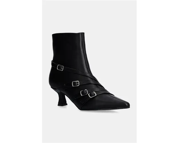 Answear Lab botine femei, culoarea negru, cu toc cui, izolare usoara
