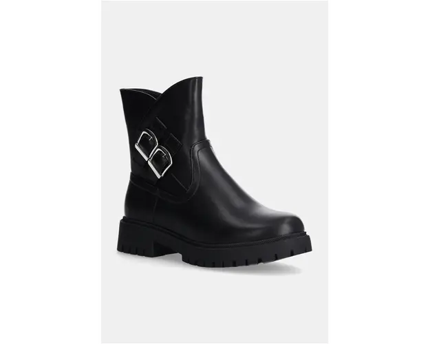 Answear Lab botine femei, culoarea negru, cu platforma, izolare usoara