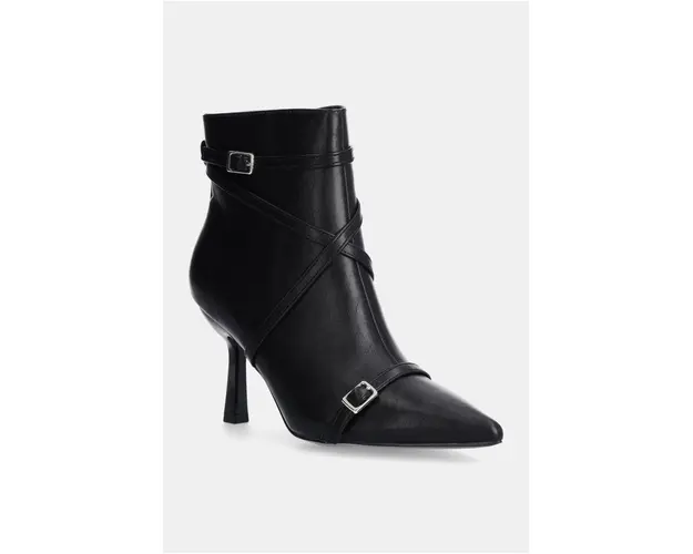 Answear Lab botine femei, culoarea negru, cu toc cui, izolare usoara